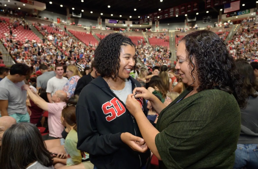 people inside Viejas Arena